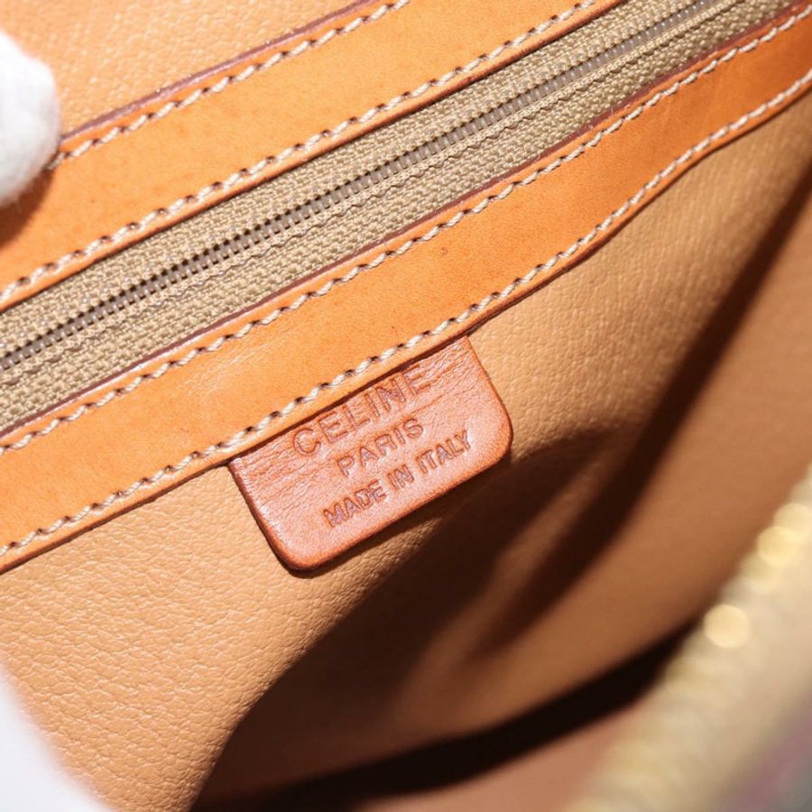 【日本直送】CELINE Macadam帆布手提包 PVC皮革 2way Brown Gold Auth 180489A-24