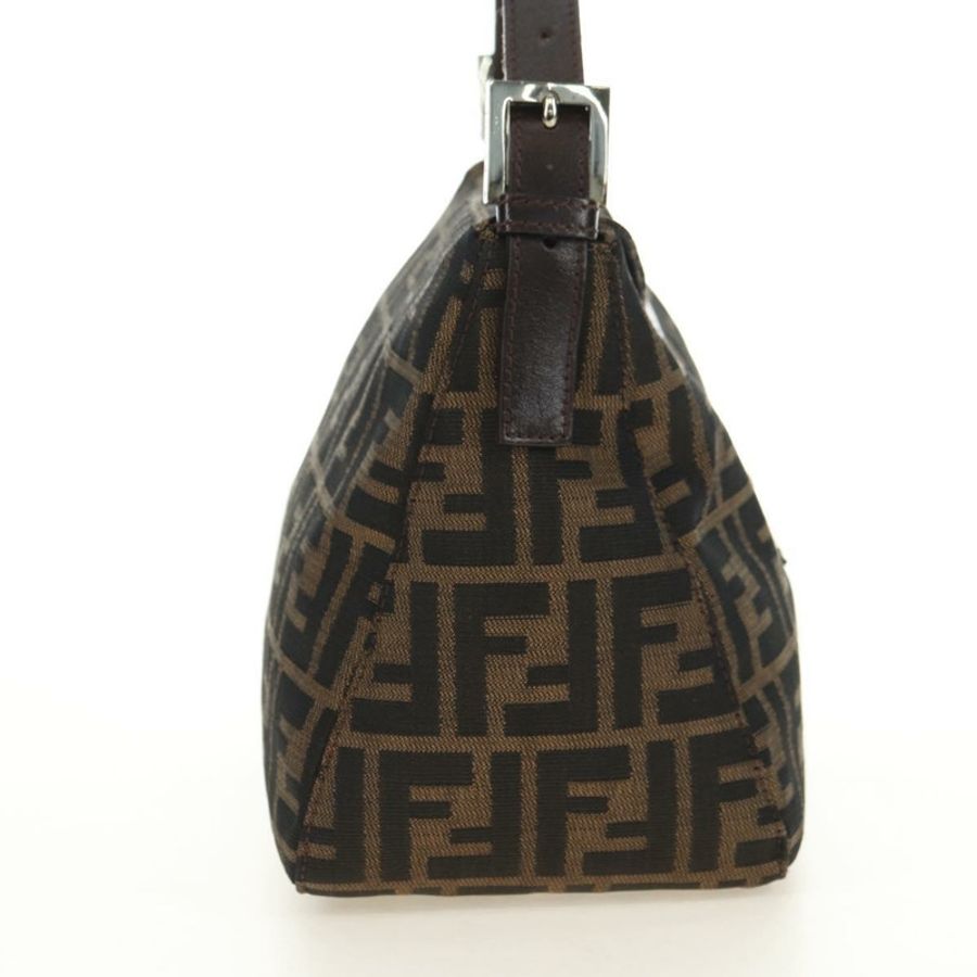 【日本直送】FENDI Zucca帆布Mamma Baguette單肩包 黑色棕色 正品 180431SAV-3