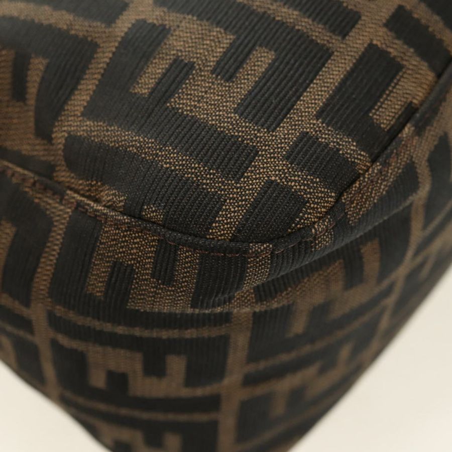 【日本直送】FENDI Zucca帆布Mamma Baguette單肩包 黑色棕色 正品 180431SAV-16