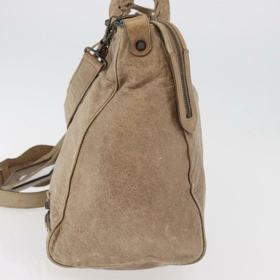 【日本直送】BALENCIAGA The City 手提包 皮革 2way 米色 235216 正品 165294A-2