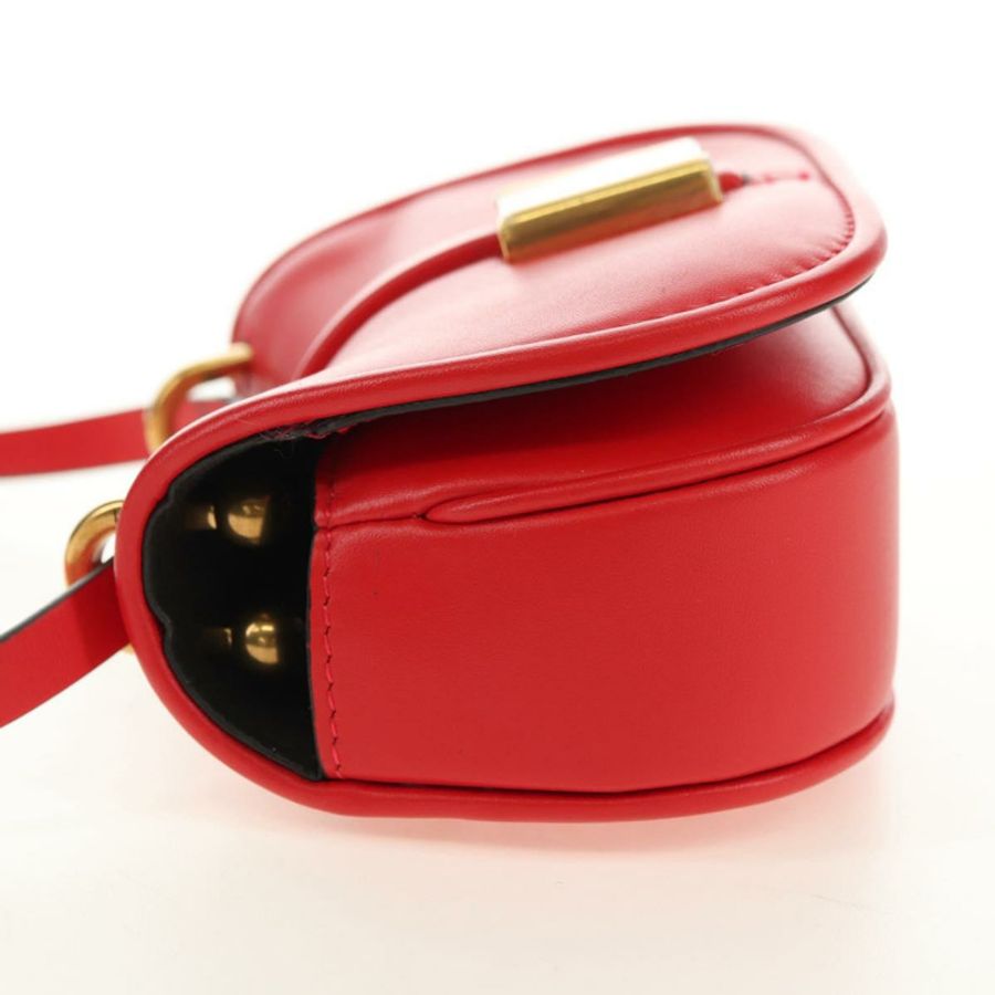 【日本直送】FENDI C'mon 小號單肩包,紅色金色皮革,正品編號 181237M-2