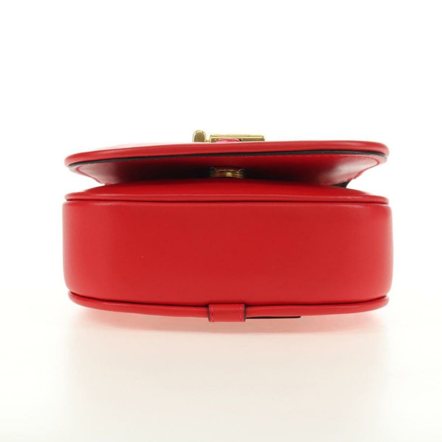 【日本直送】FENDI C'mon 小號單肩包,紅色金色皮革,正品編號 181237M-4