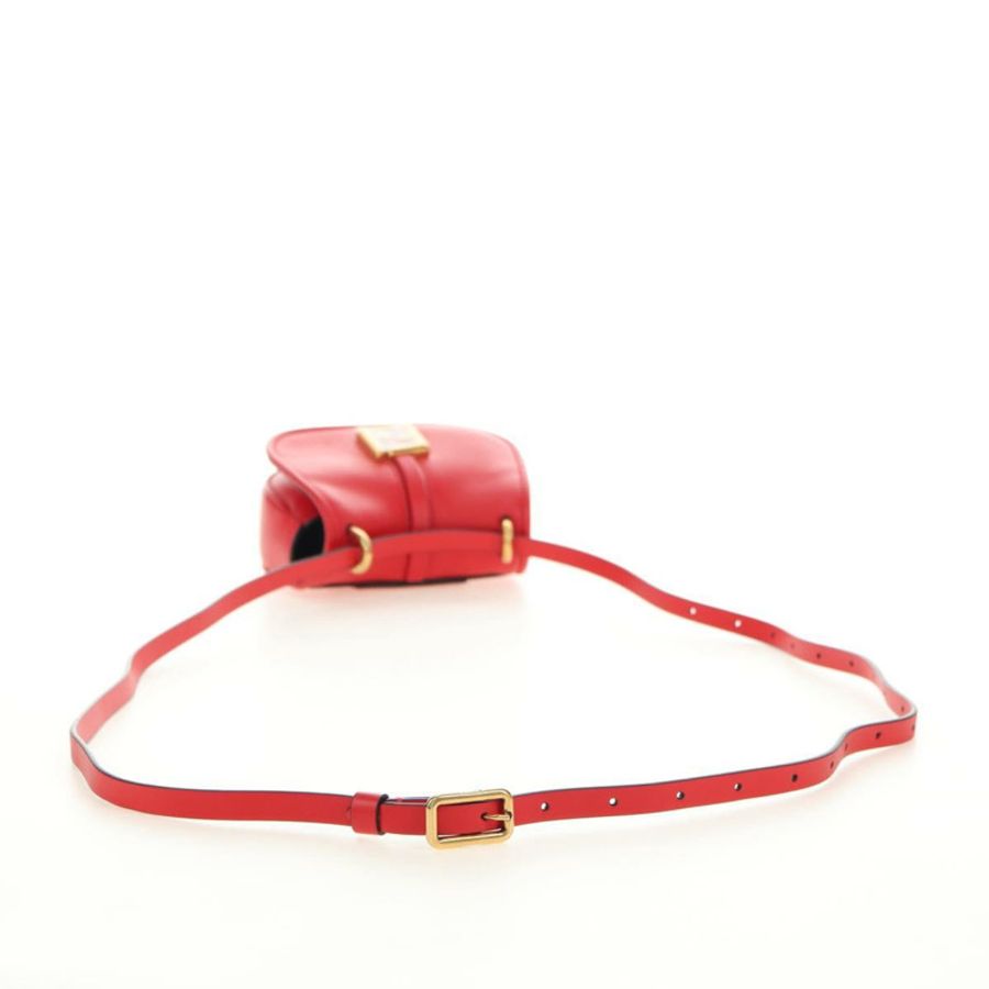 【日本直送】FENDI C'mon 小號單肩包,紅色金色皮革,正品編號 181237M-6