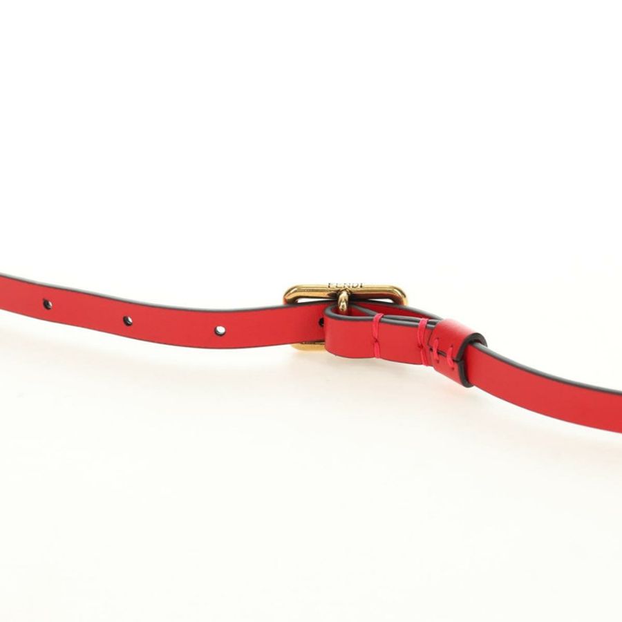 【日本直送】FENDI C'mon 小號單肩包,紅色金色皮革,正品編號 181237M-13