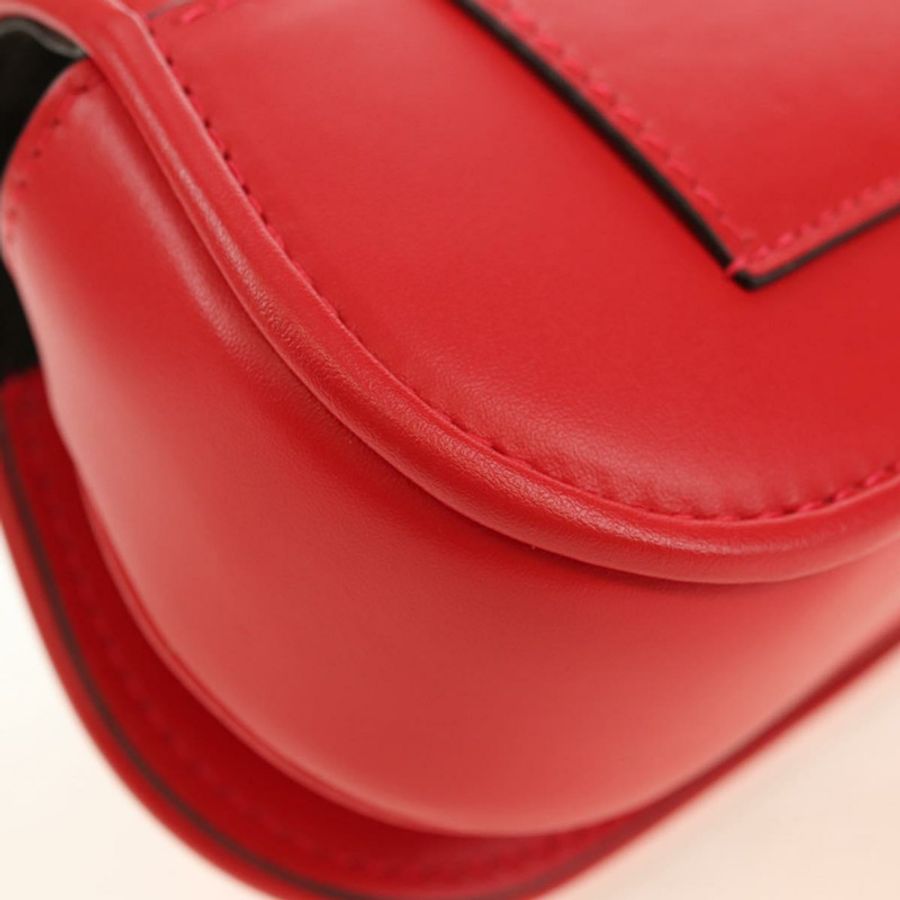 【日本直送】FENDI C'mon 小號單肩包,紅色金色皮革,正品編號 181237M-16