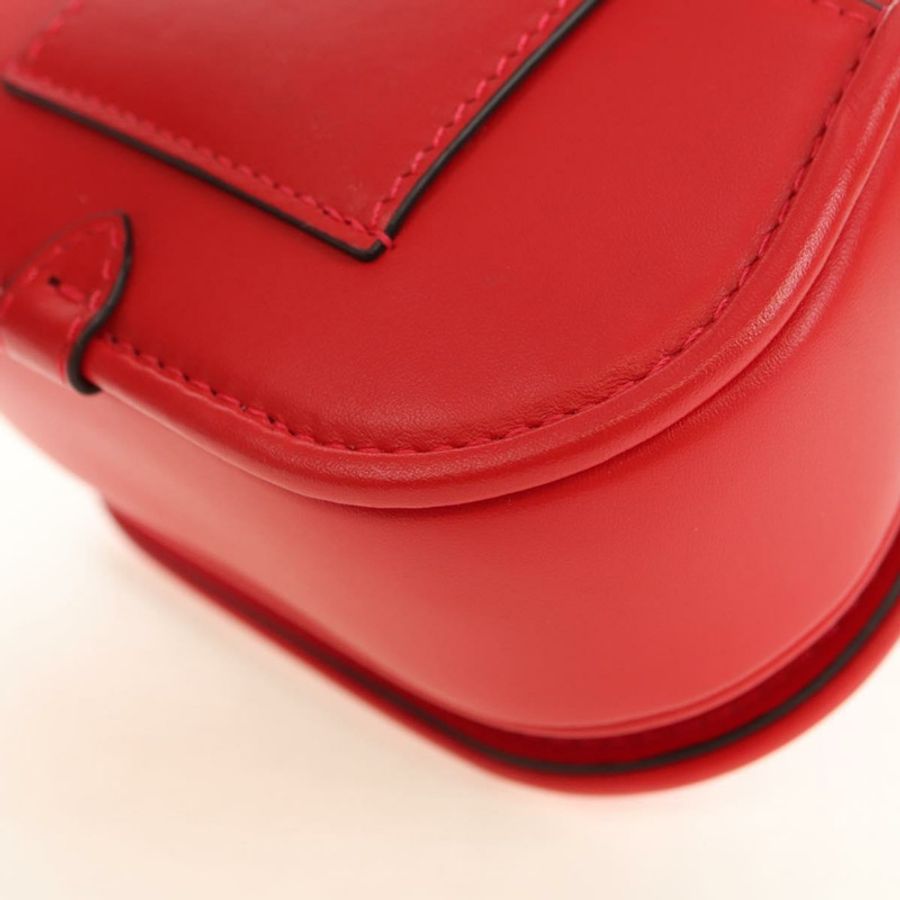 【日本直送】FENDI C'mon 小號單肩包,紅色金色皮革,正品編號 181237M-17