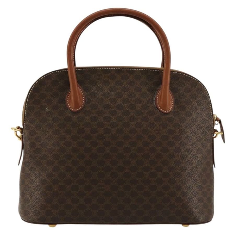 【日本直送】CELINE Macadam帆布手提包 PVC皮革 2way Brown Gold Auth 180638A-1