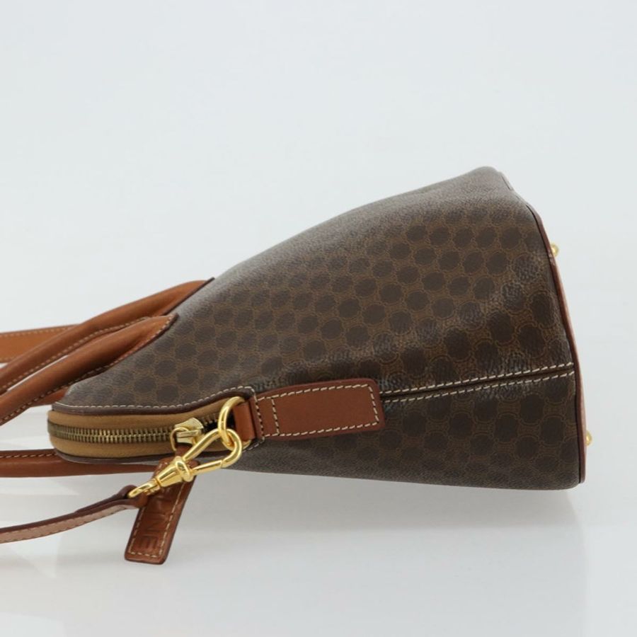 【日本直送】CELINE Macadam帆布手提包 PVC皮革 2way Brown Gold Auth 180638A-3