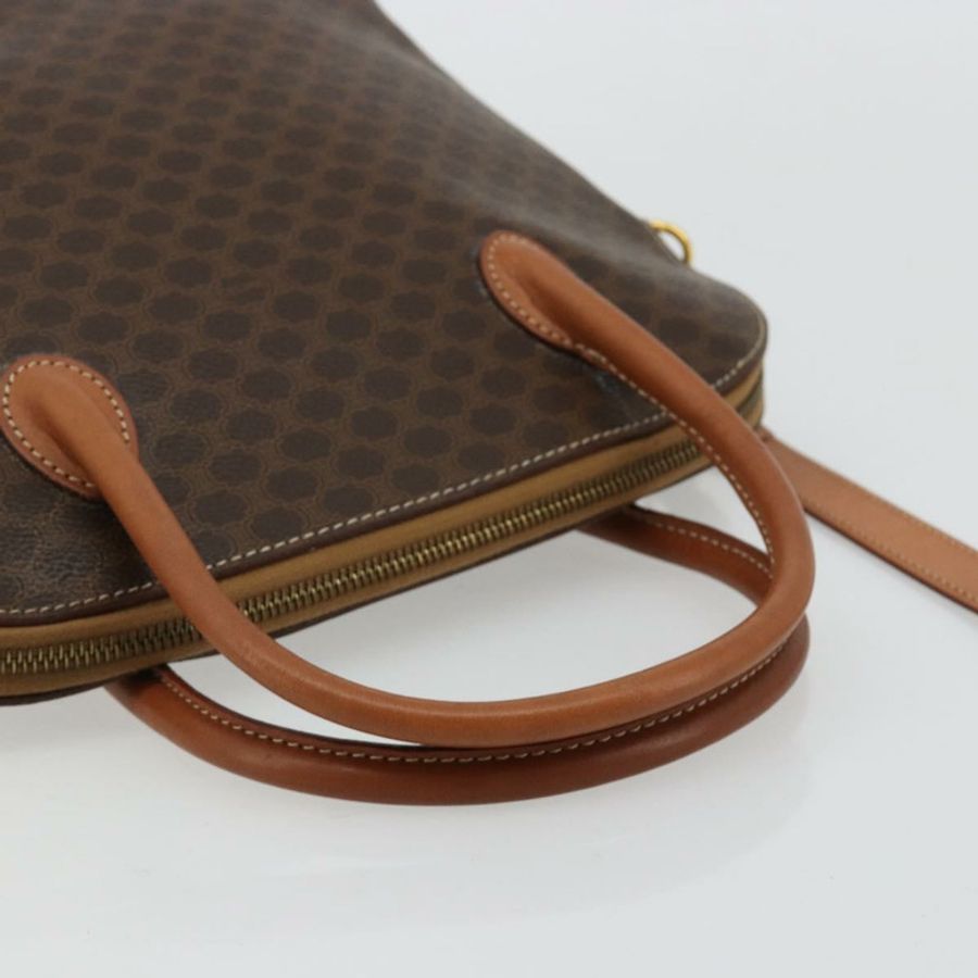 【日本直送】CELINE Macadam帆布手提包 PVC皮革 2way Brown Gold Auth 180638A-6