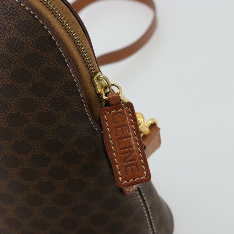 【日本直送】CELINE Macadam帆布手提包 PVC皮革 2way Brown Gold Auth 180638A-9