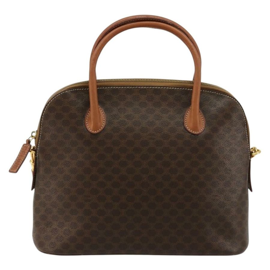 【日本直送】CELINE Macadam帆布手提包 PVC皮革 2way Brown Gold Auth 180638A-12