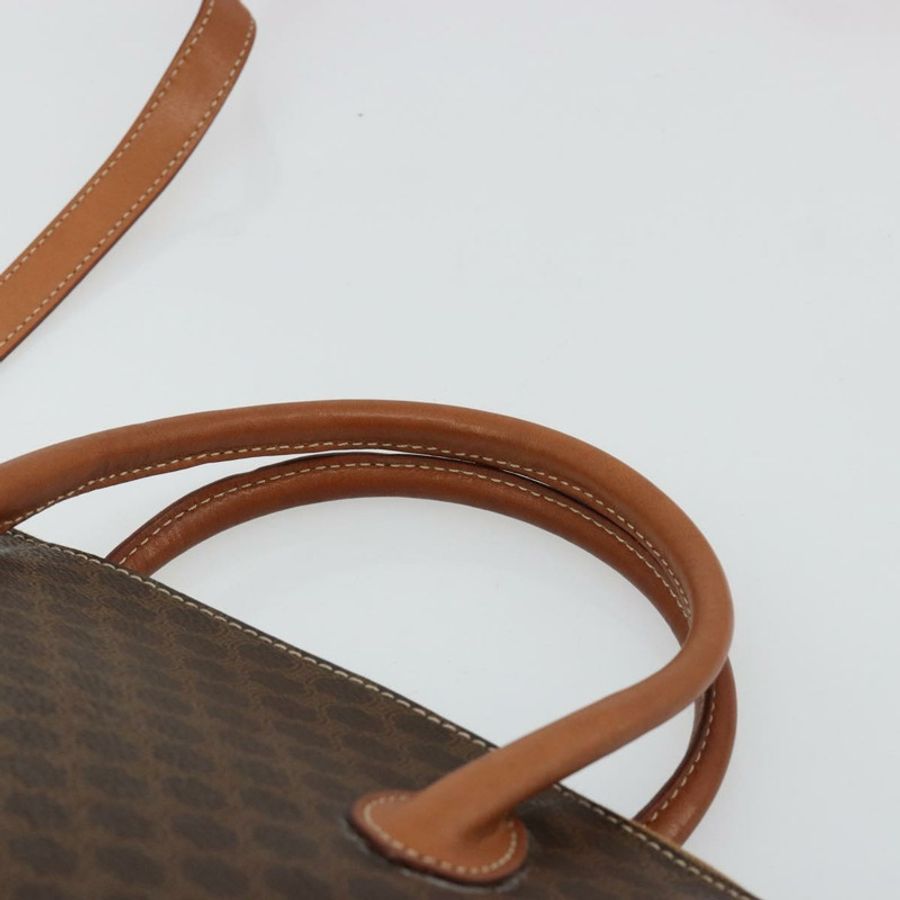 【日本直送】CELINE Macadam帆布手提包 PVC皮革 2way Brown Gold Auth 180638A-13