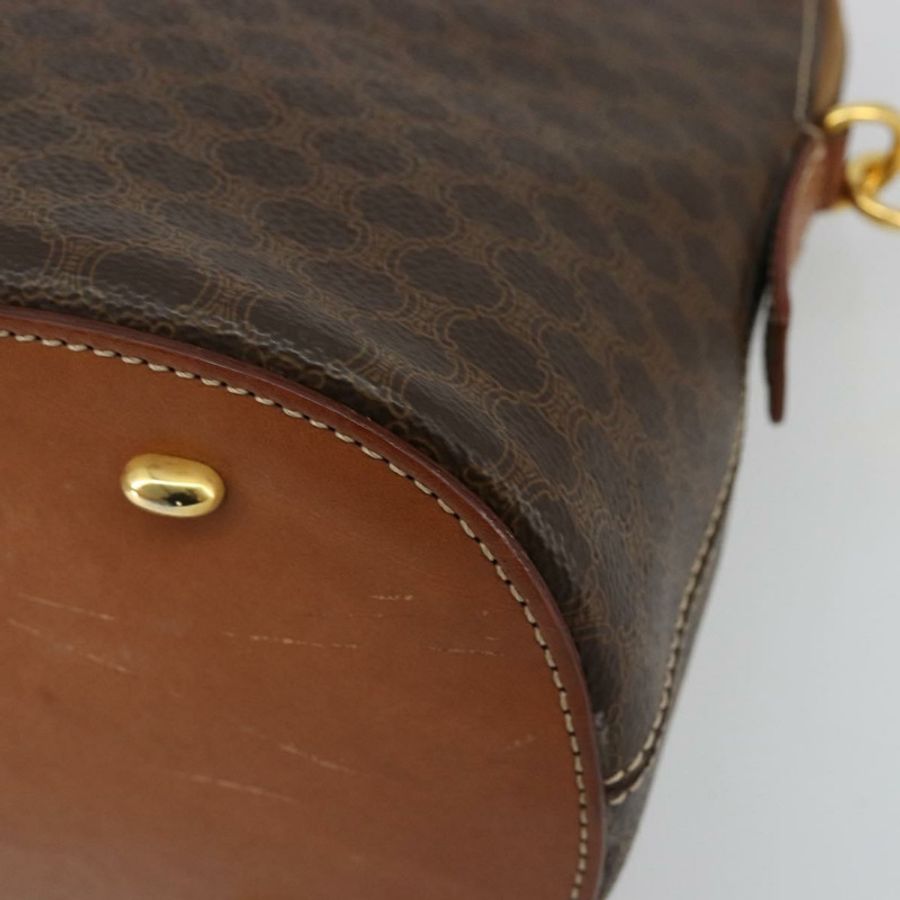 【日本直送】CELINE Macadam帆布手提包 PVC皮革 2way Brown Gold Auth 180638A-14