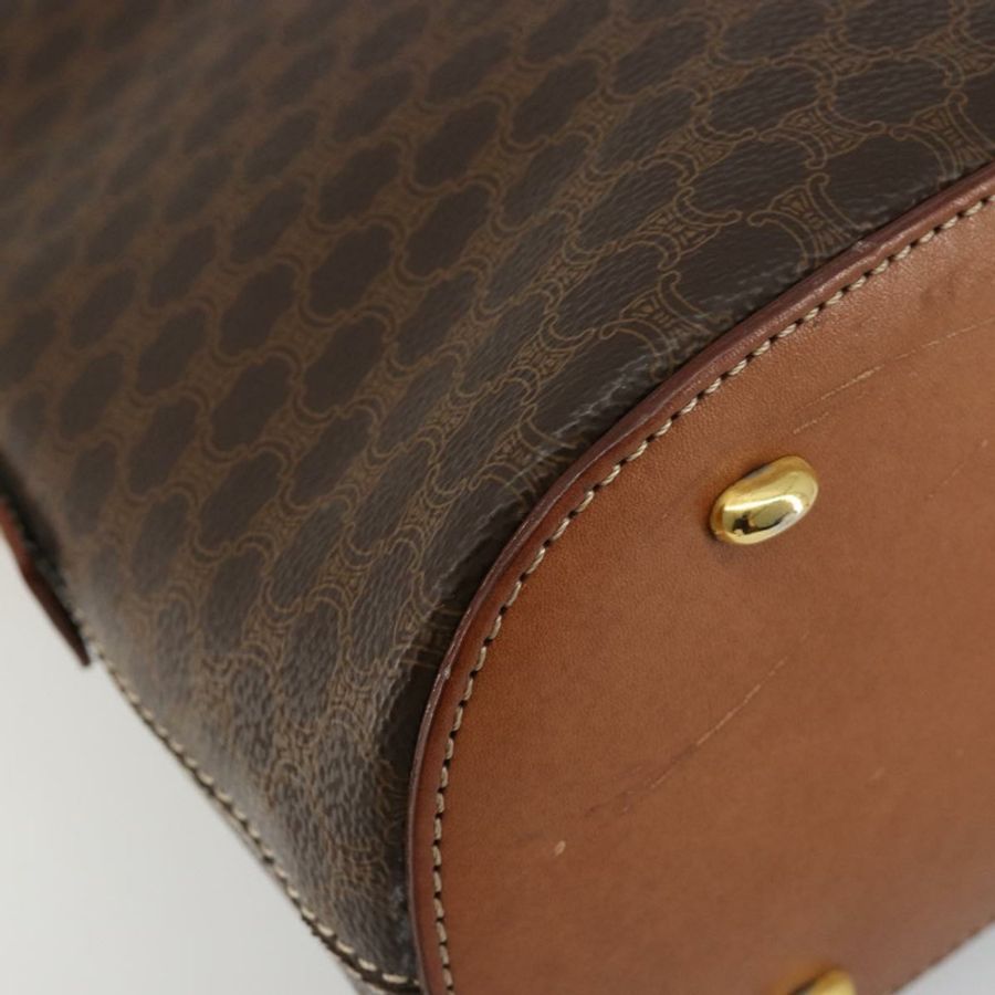 【日本直送】CELINE Macadam帆布手提包 PVC皮革 2way Brown Gold Auth 180638A-15