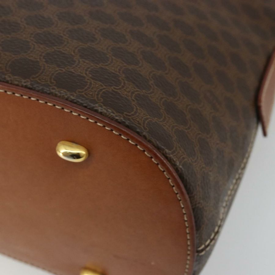 【日本直送】CELINE Macadam帆布手提包 PVC皮革 2way Brown Gold Auth 180638A-16
