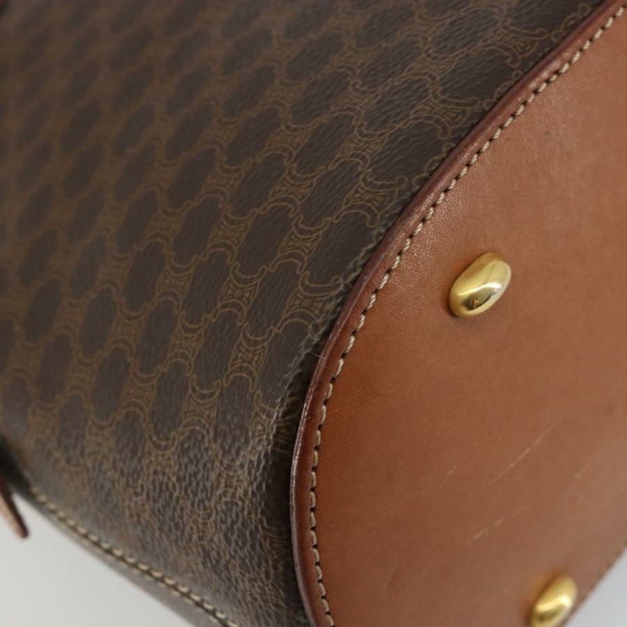 【日本直送】CELINE Macadam帆布手提包 PVC皮革 2way Brown Gold Auth 180638A-17