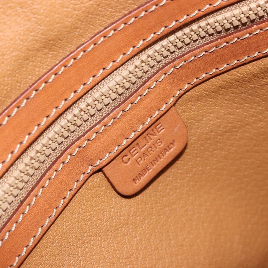 【日本直送】CELINE Macadam帆布手提包 PVC皮革 2way Brown Gold Auth 180638A-18