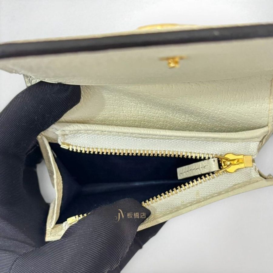 JS1520-GUCCI Ophidia老花拼白牛皮對開短夾523155-6