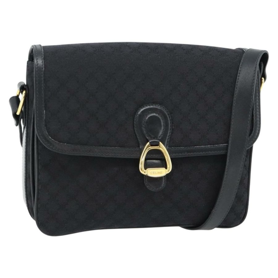 【日本直送】CELINE Macadam帆布肩背包 黑色 金色 正品 180571A-0