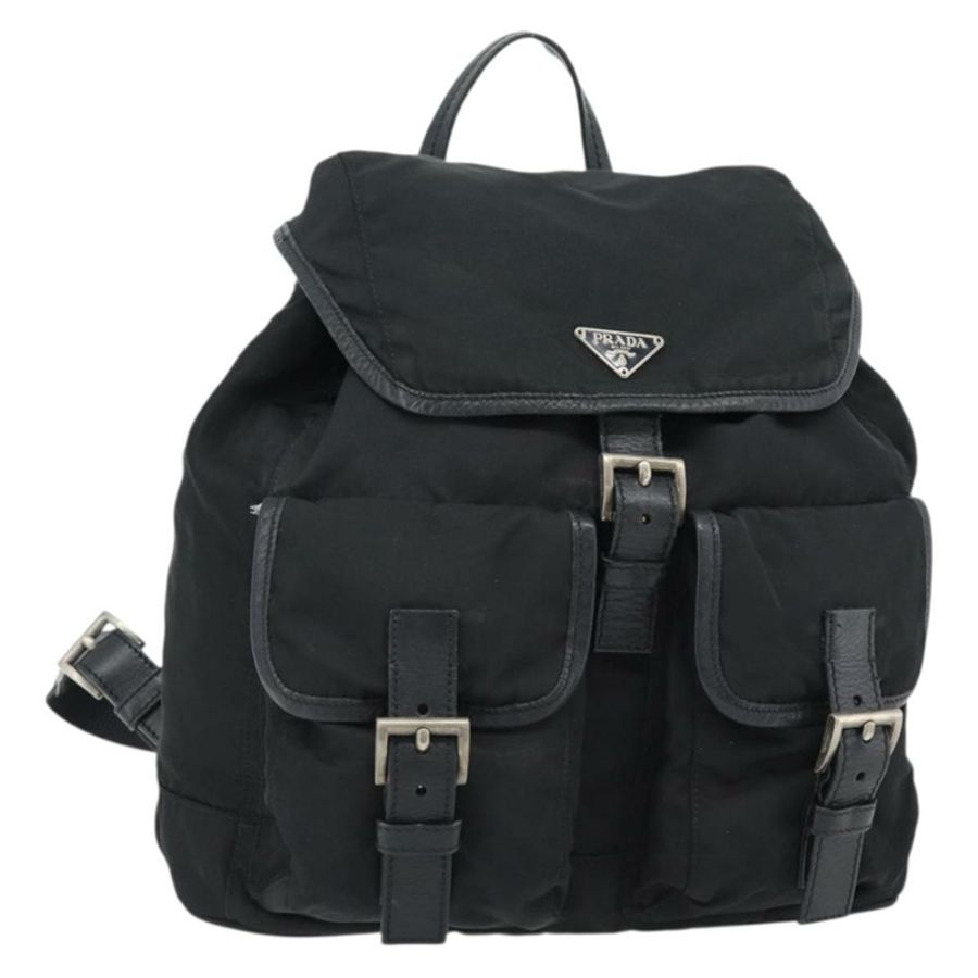 【日本直送】PRADA 雙肩包 尼龍材質 黑色 銀色 正品 180665A-0