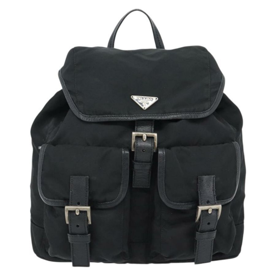 【日本直送】PRADA 雙肩包 尼龍材質 黑色 銀色 正品 180665A-12