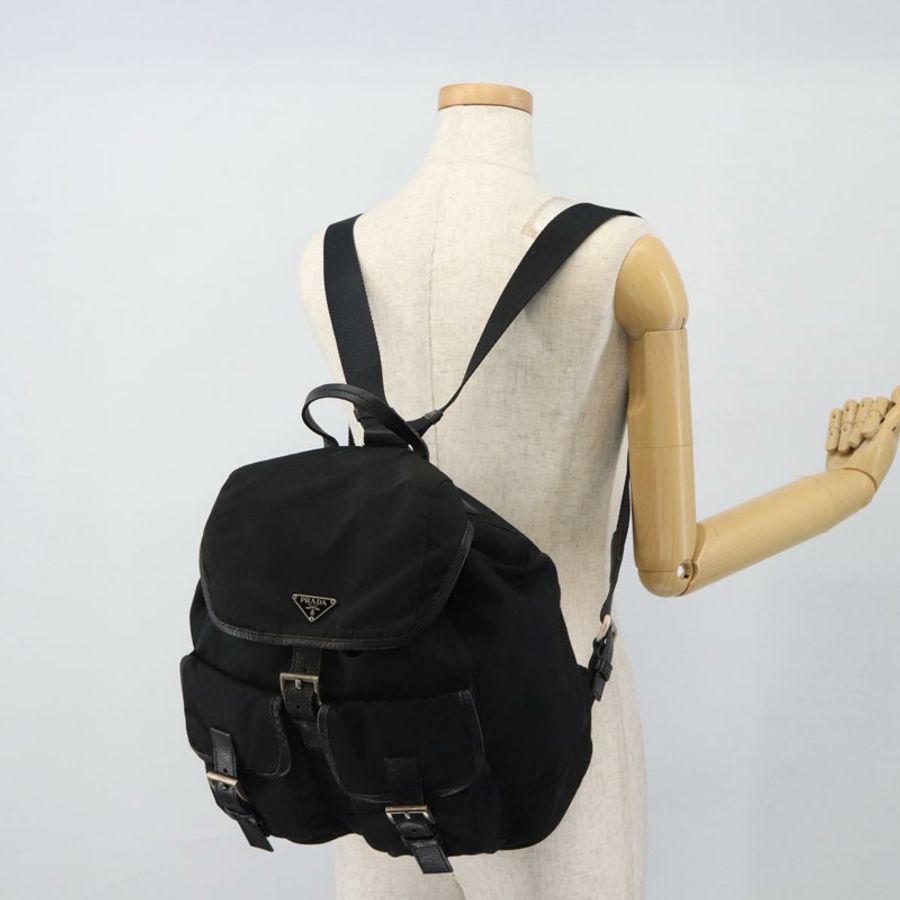【日本直送】PRADA 雙肩包 尼龍材質 黑色 銀色 正品 180665A-26