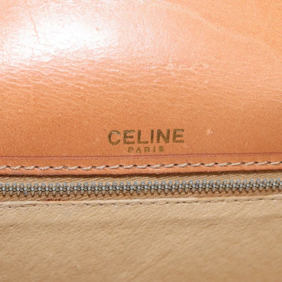 【日本直送】CELINE Macadam帆布手提包 PVC皮革 棕色 金色 正品 180815A-18