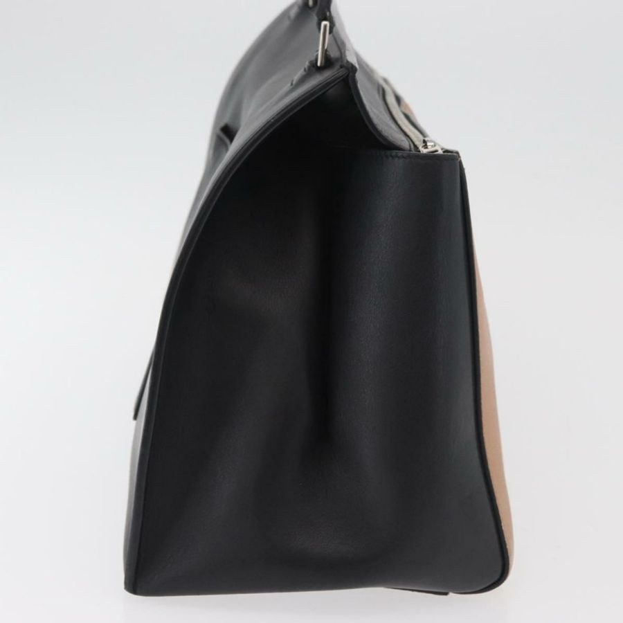 【日本直送】CELINE Edge 手提包 皮革 米色 黑色 銀色 正品 am11657A-3
