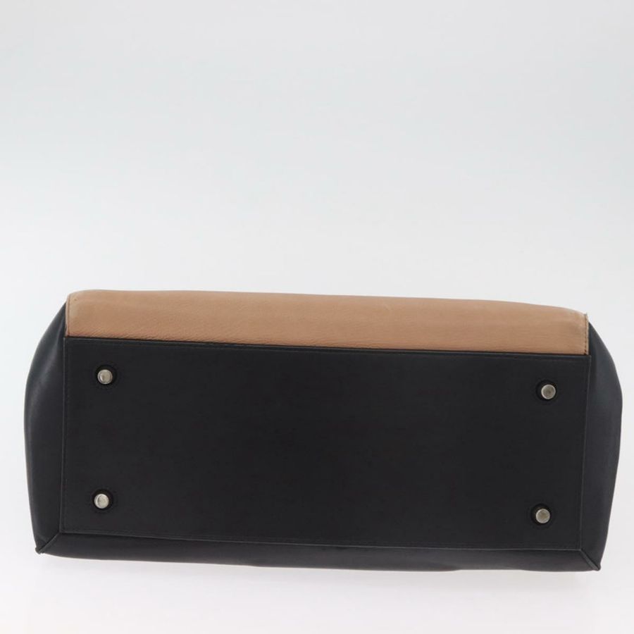 【日本直送】CELINE Edge 手提包 皮革 米色 黑色 銀色 正品 am11657A-4