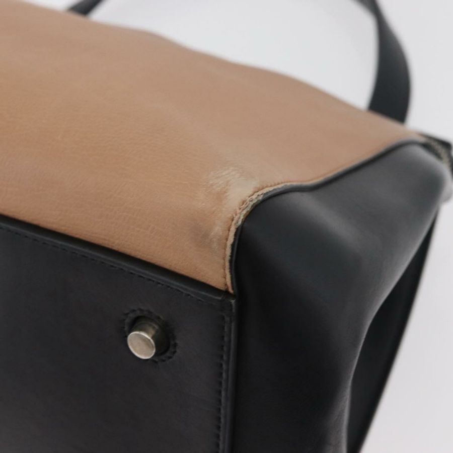 【日本直送】CELINE Edge 手提包 皮革 米色 黑色 銀色 正品 am11657A-14