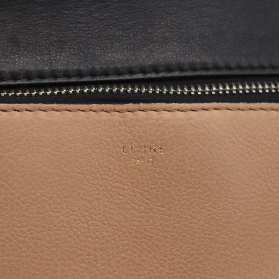 【日本直送】CELINE Edge 手提包 皮革 米色 黑色 銀色 正品 am11657A-17