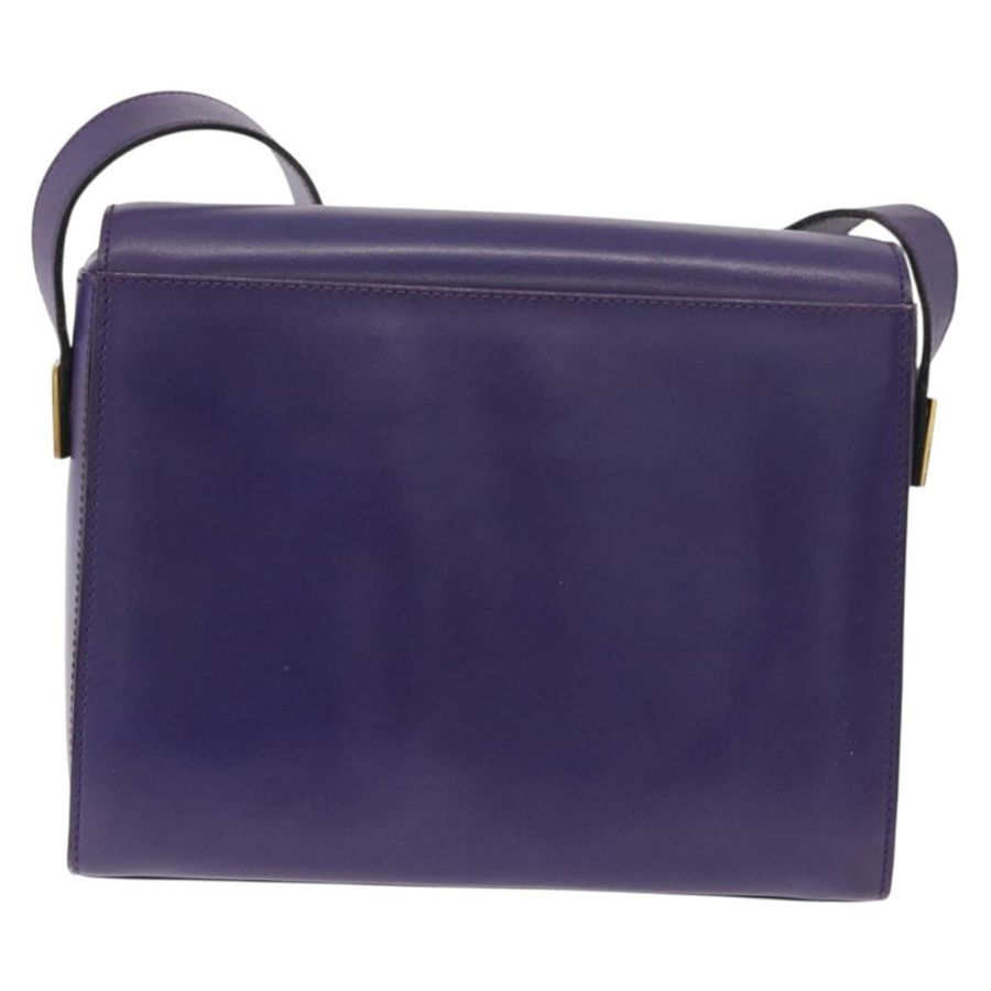 【日本直送】CELINE 圓背包 皮革 紫色 金色 正品 181402A-1