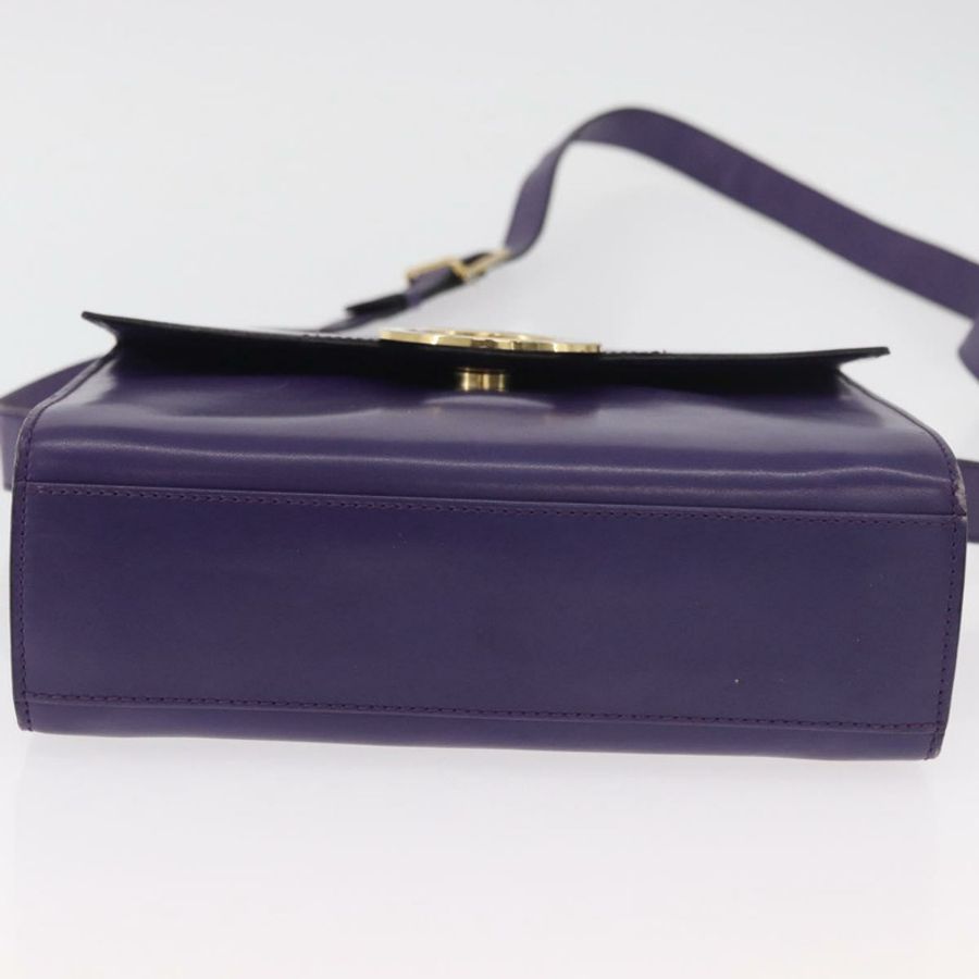 【日本直送】CELINE 圓背包 皮革 紫色 金色 正品 181402A-4