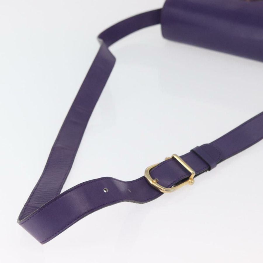 【日本直送】CELINE 圓背包 皮革 紫色 金色 正品 181402A-6