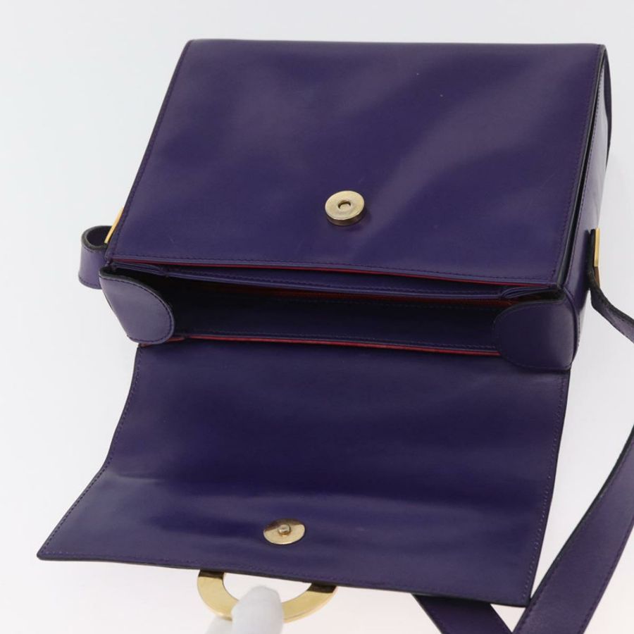【日本直送】CELINE 圓背包 皮革 紫色 金色 正品 181402A-18