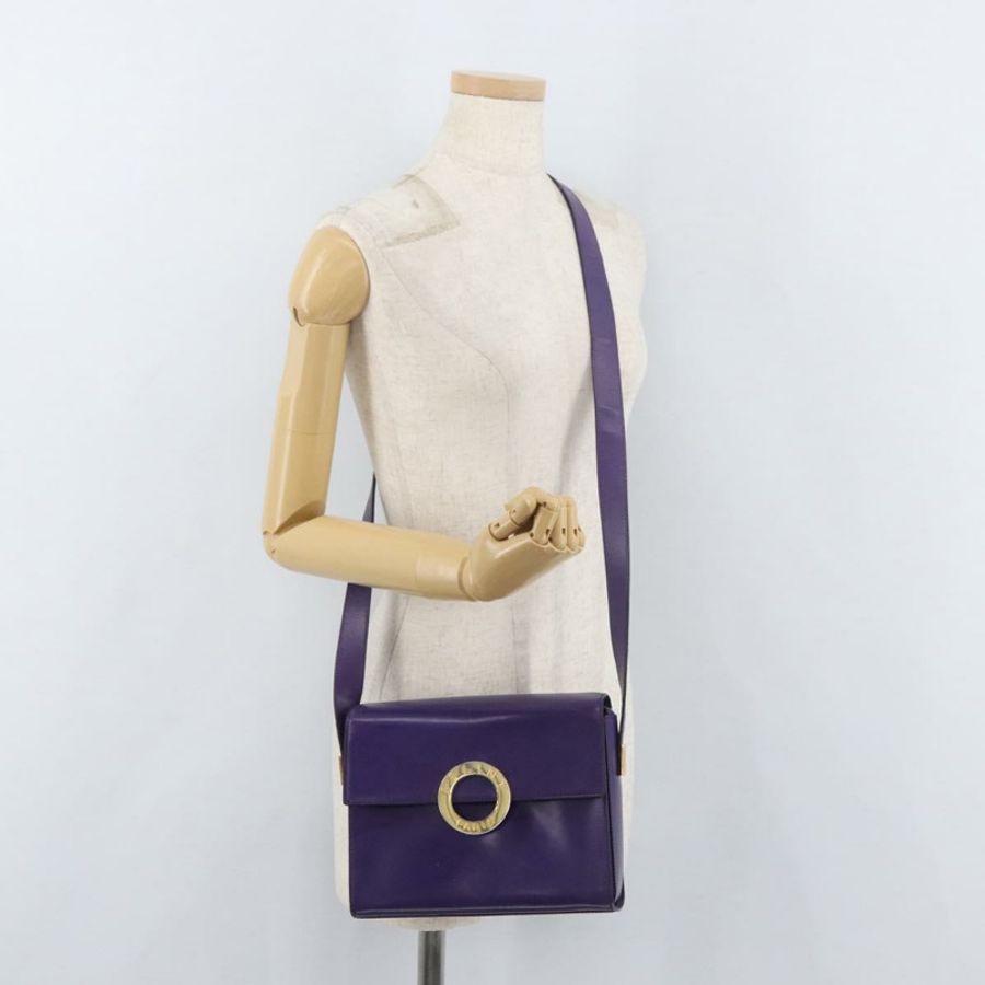 【日本直送】CELINE 圓背包 皮革 紫色 金色 正品 181402A-23
