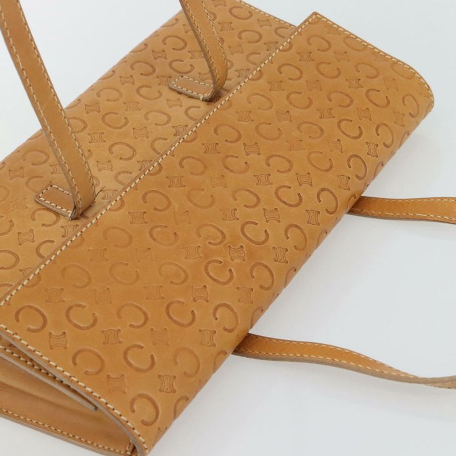 【日本直送】CELINE C Macadam帆布手提包,米色/金色皮革,正品,貨號181365A-5