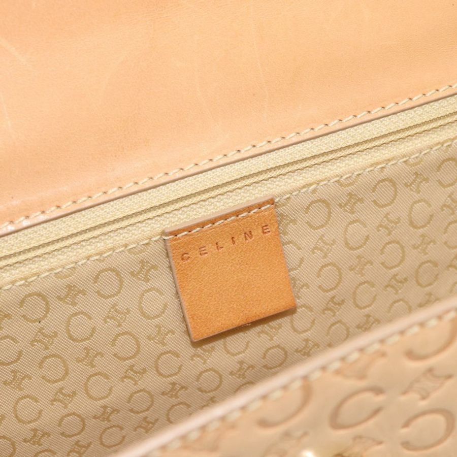 【日本直送】CELINE C Macadam帆布手提包,米色/金色皮革,正品,貨號181365A-16