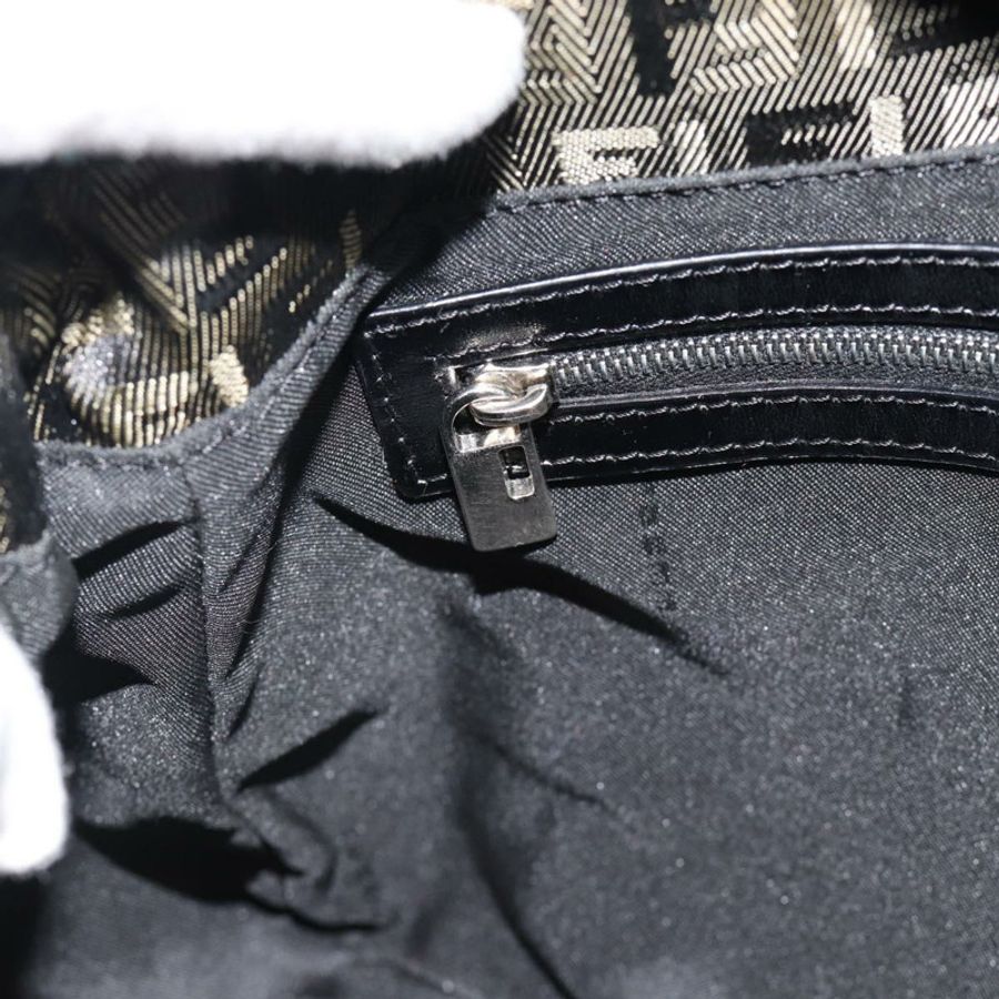 【日本直送】FENDI Zucchino 帆布 Mamma Baguette 肩背包 灰色 銀色 正品 181399V-20