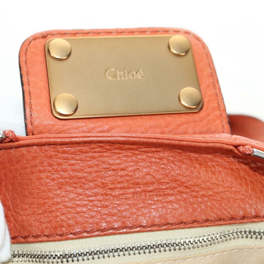 【日本直送】Chloe Paddington 手提包 皮革 橙色 金 銀色 正品 am11662V-20