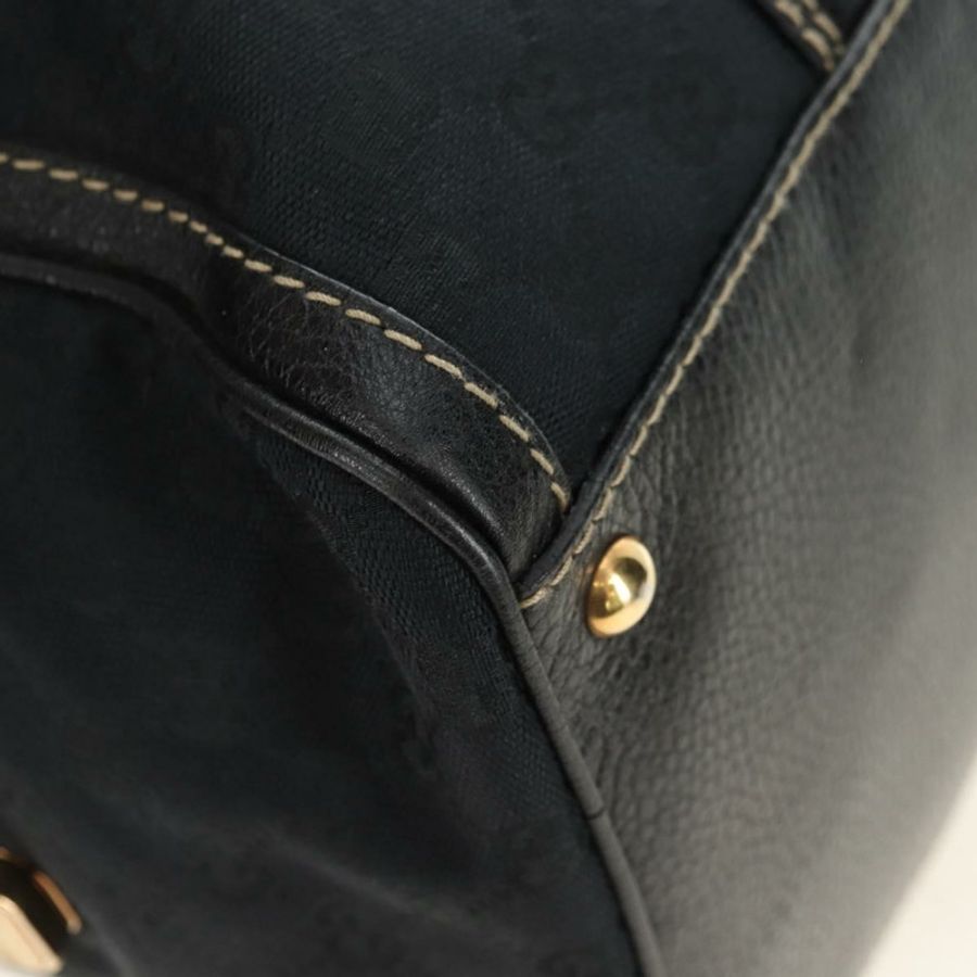 【日本直送】GUCCI GG帆布雪莉酒系列Histeria手提包 黑色金色 186232 正品 181412V-7