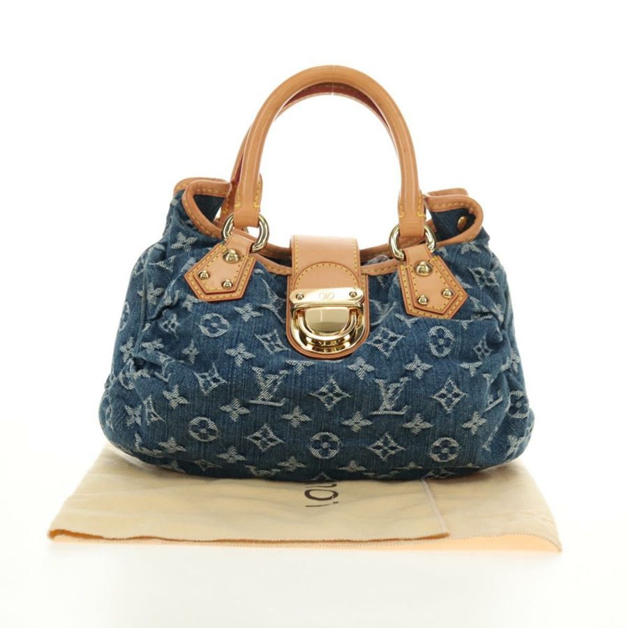 【日本直送】路易威登 Monogram Denim Preity 手提包 藍色 M95020 LV 正品 181366SAM-11