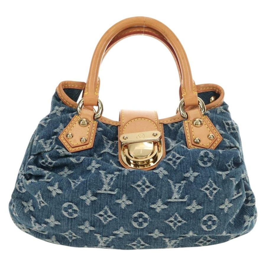 【日本直送】路易威登 Monogram Denim Preity 手提包 藍色 M95020 LV 正品 181366SAM-12