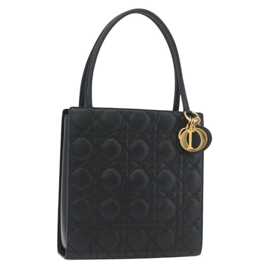 【日本直送】Christian Dior Lady Dior 手提包,羊皮材質,黑色,金色,正品,貨號 181559SAM-0