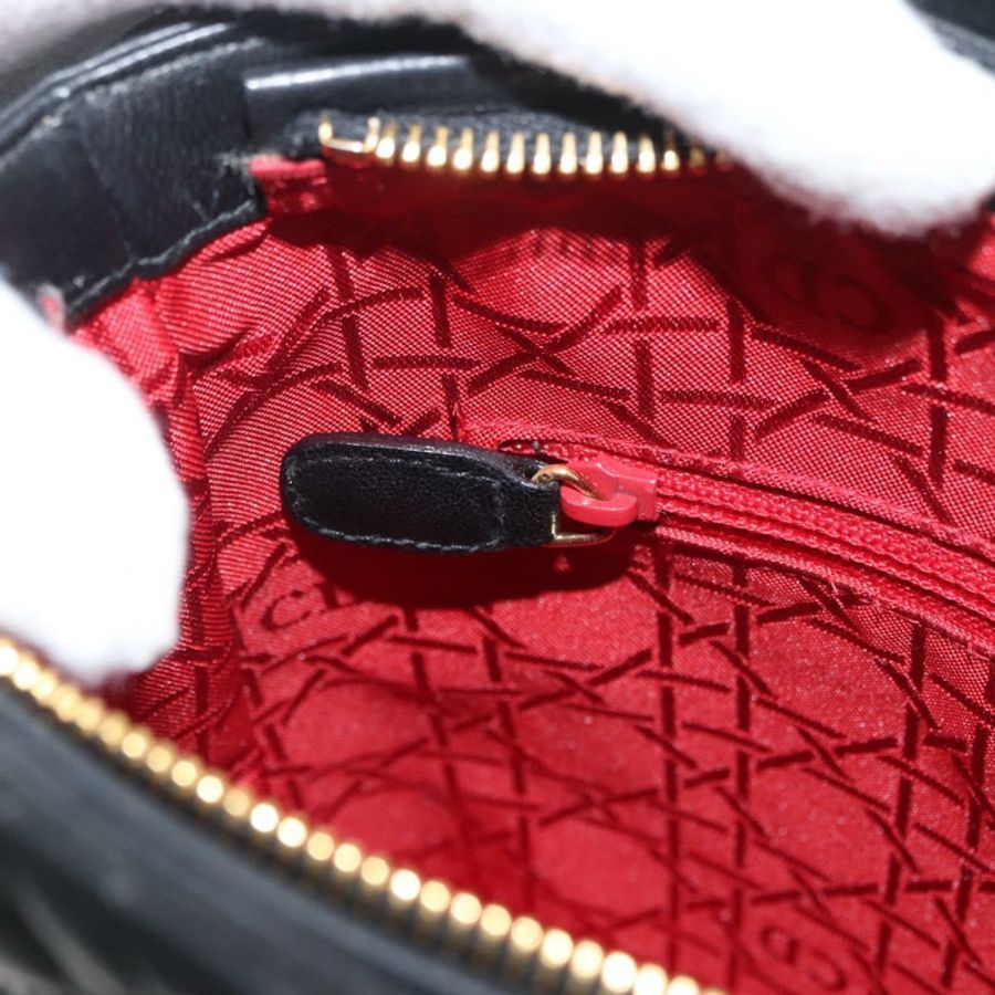 【日本直送】Christian Dior Lady Dior 手提包,羊皮材質,黑色,金色,正品,貨號 181559SAM-21