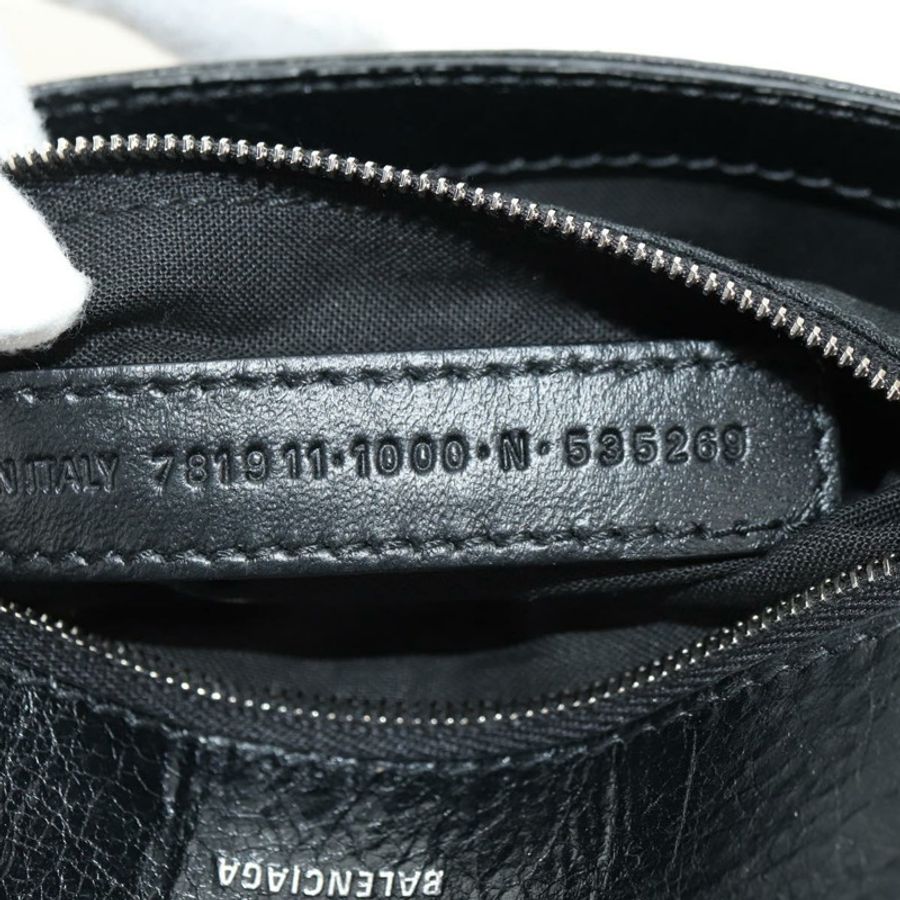 【日本直送】BALENCIAGA Le Cagole 單肩包,黑色/銀色皮革,貨號 781911,正品編號 181560SAM-10