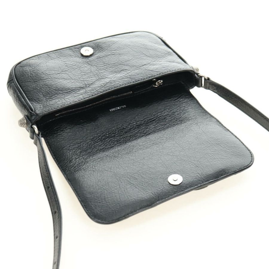 【日本直送】BALENCIAGA Le Cagole 單肩包,黑色/銀色皮革,貨號 781911,正品編號 181560SAM-20