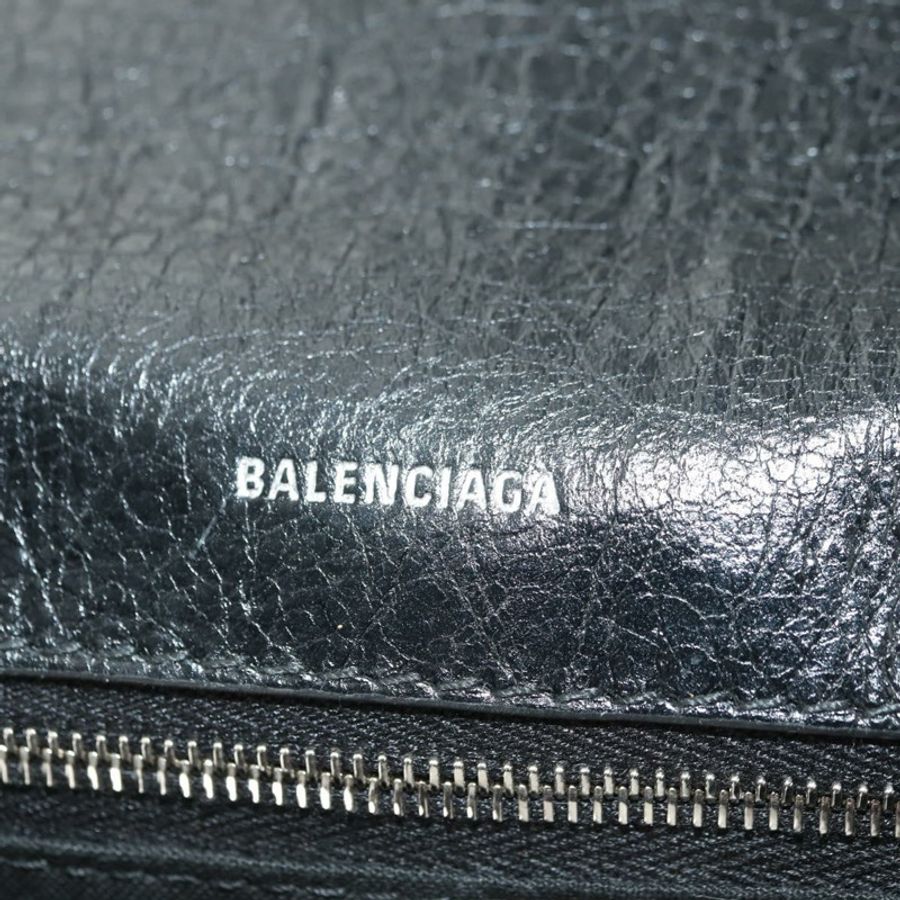 【日本直送】BALENCIAGA Le Cagole 單肩包,黑色/銀色皮革,貨號 781911,正品編號 181560SAM-21