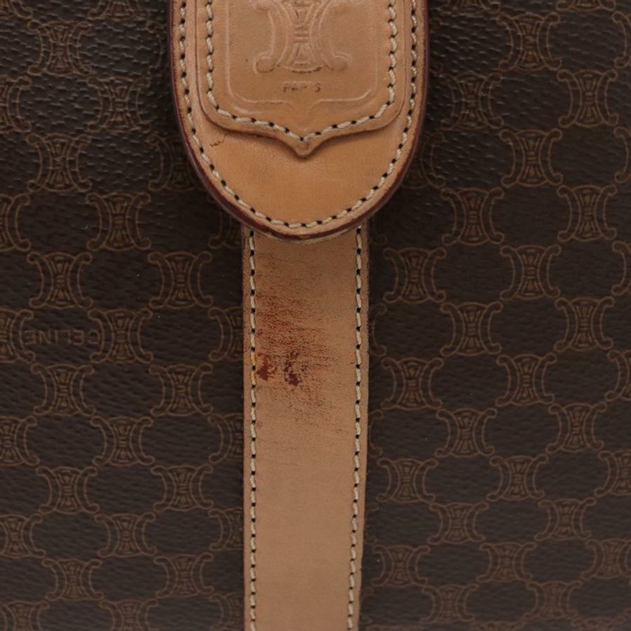 【日本直送】CELINE Macadam帆布肩背包 PVC皮革 棕色 金色 正品 181476A-1
