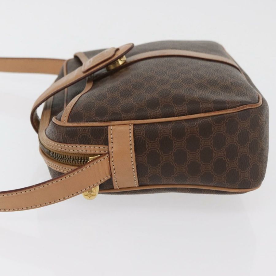 【日本直送】CELINE Macadam帆布肩背包 PVC皮革 棕色 金色 正品 181476A-4
